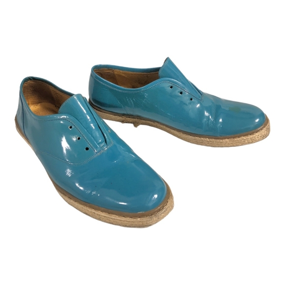 Opening Ceremony Patent Blue Green Derby Espadrille, 43 - Picture 3 of 10